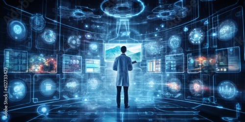 Health tech, medical revolution, AI advancement., Generative AI. © ParinApril