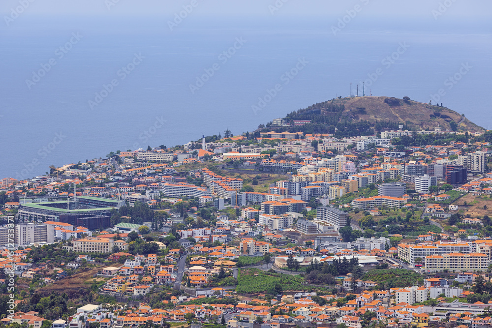 View over Funchal from the hill of the Tropical Garden in Funchal