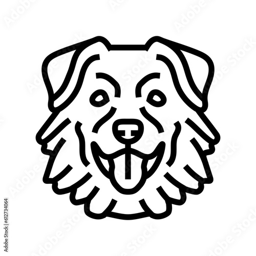 australian shepherd dog puppy pet line icon vector. australian shepherd dog puppy pet sign. isolated contour symbol black illustration