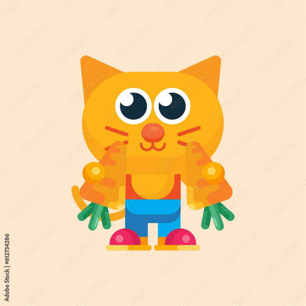 Cute cat maskot character with flat design illustrator vector Cute cat maskot character with flat design illustrator vector