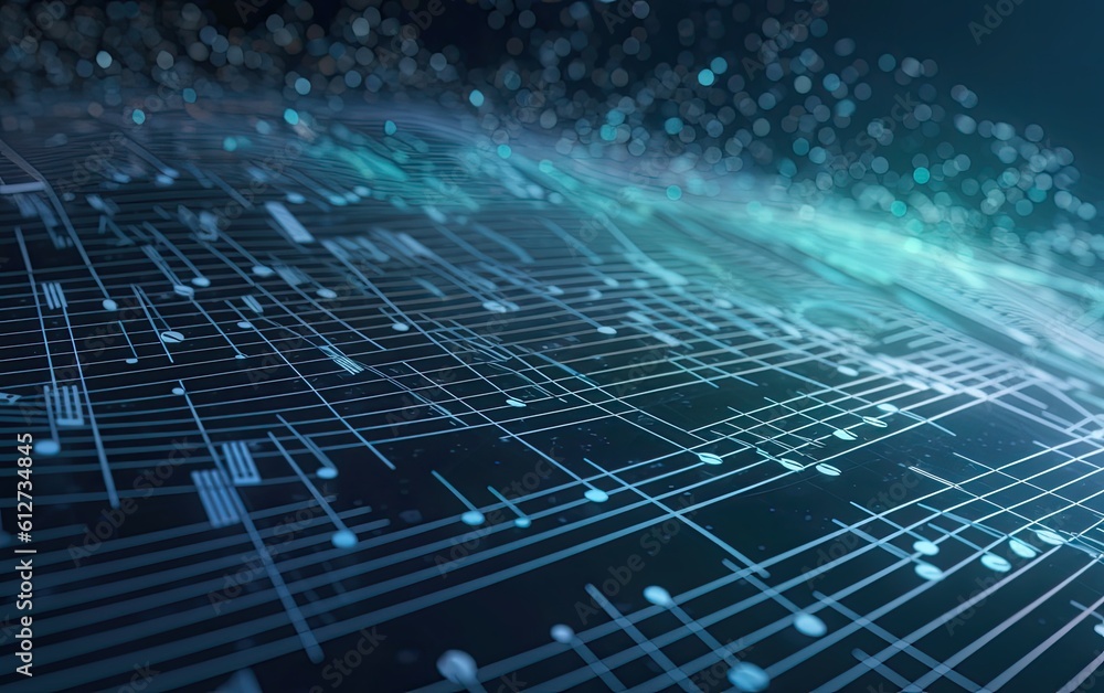 Obraz premium Abstract background with music notes. Generative AI.