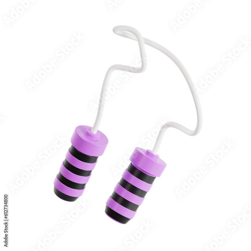 Φωτογραφία 3d skipping rope, 3d render icon illustration, transparent background, fitness a