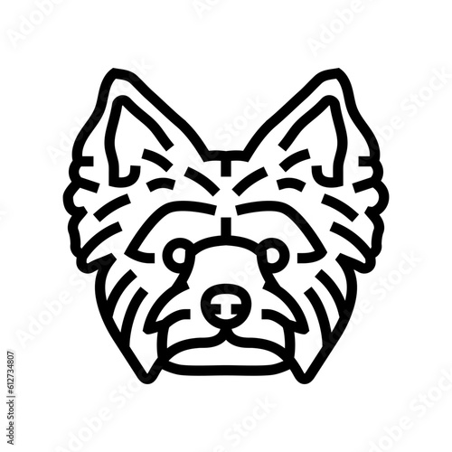 yorkshire terrier dog puppy pet line icon vector. yorkshire terrier dog puppy pet sign. isolated contour symbol black illustration
