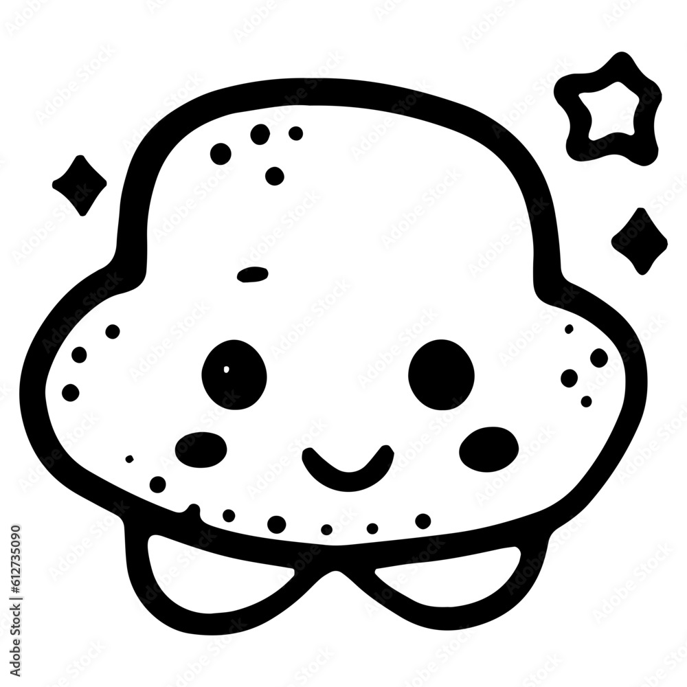 Hand drawn cute little star, outline vector illustration Hand drawn cute little star, outline vector illustration