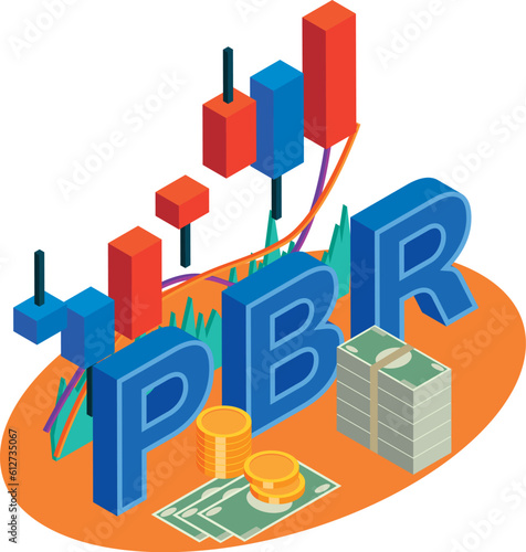 PBR（Price Book-value Ratio）の文字イラスト