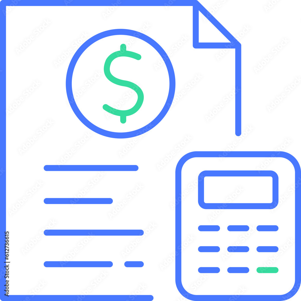 Money calculator line icon