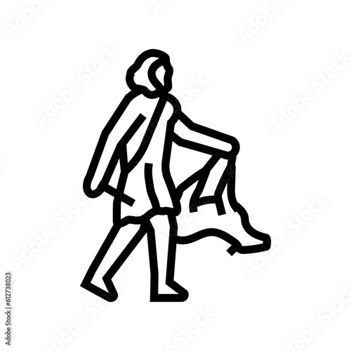 hunting gathering human evolution line icon vector. hunting gathering human evolution sign. isolated contour symbol black illustration