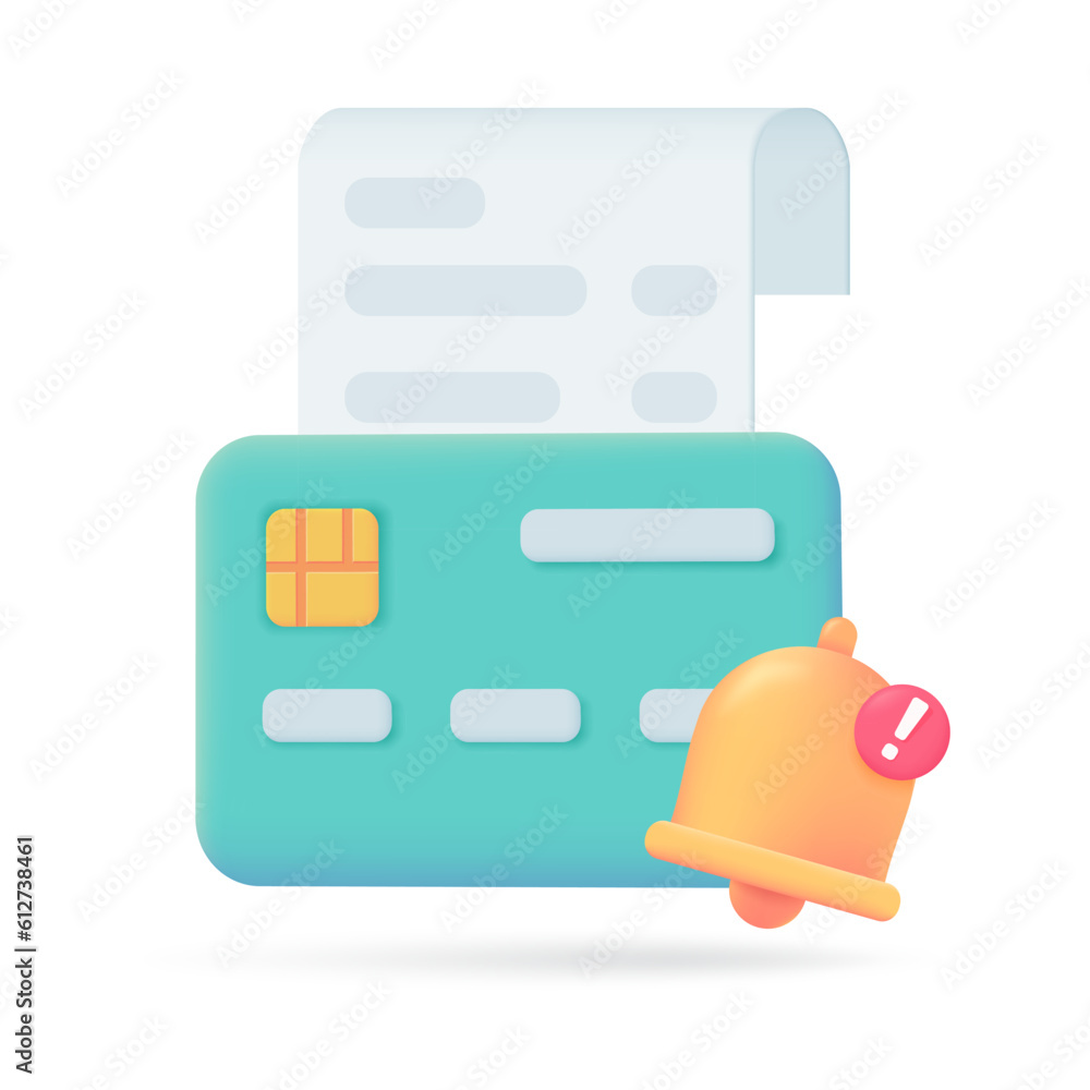 3d credit card icon. Online payment. Cashless society for shopping. 3D illustration. 3d credit card icon. Online payment. Cashless society for shopping. 3D illustration.