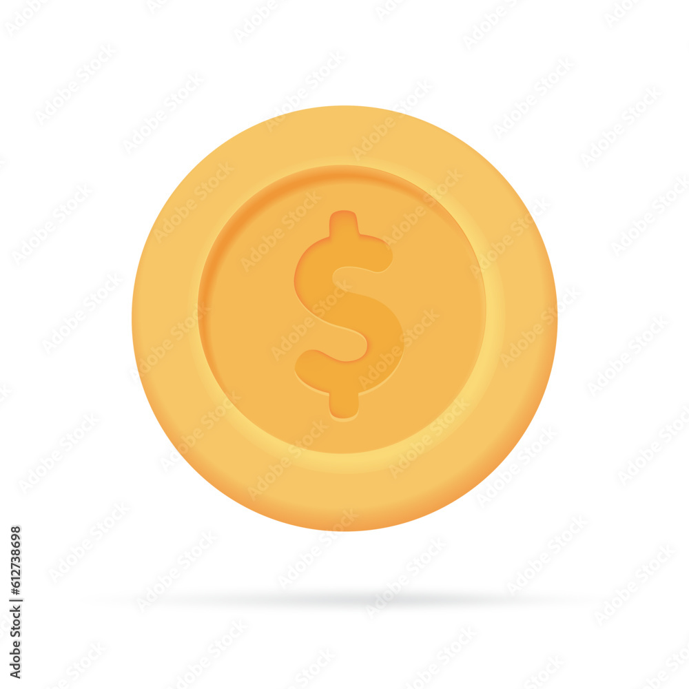 Dollar money 3D icon. spending money on purchases Coins and banknotes. 3D illustration Dollar money 3D icon. spending money on purchases Coins and banknotes. 3D illustration