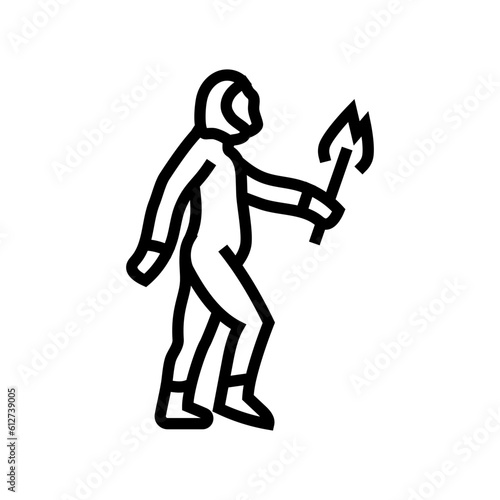 homo heidelbergensis human evolution line icon vector. homo heidelbergensis human evolution sign. isolated contour symbol black illustration