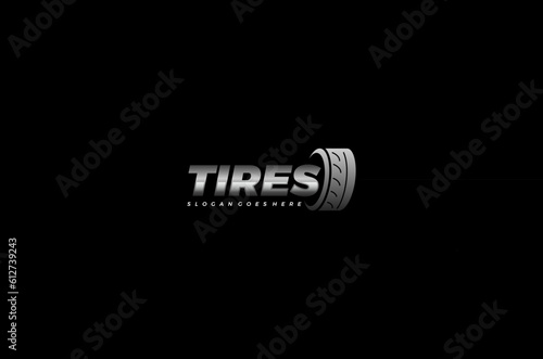 Tire shop logo for automotive industries. Vector logo design