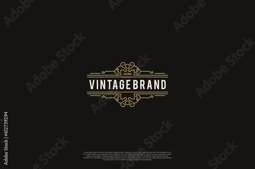 Old vinatage label ornament logo antique label decorations. Vector design element