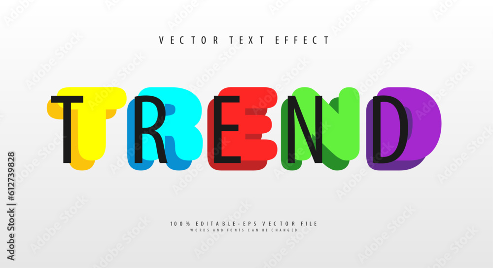 Minimalist combination colorful editable vector text effect.
