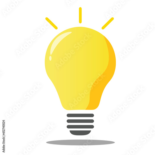 A set of light bulb icon on white background. Idea symbol. Electric lamp, light, innovation, solution, creative thinking, electricity. Outline, flat and colored style. Flat design.