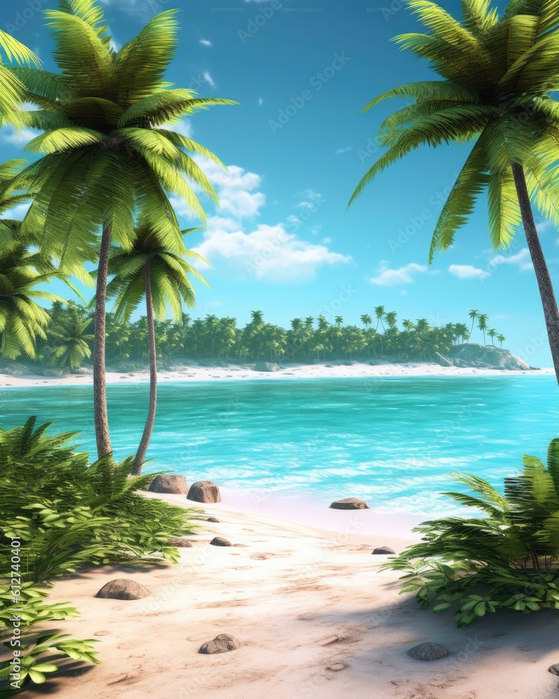 Fototapeta premium beach with palm trees