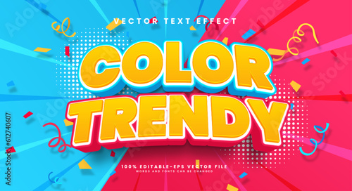 Color trendy editable vector text style effect, with sweet color theme.