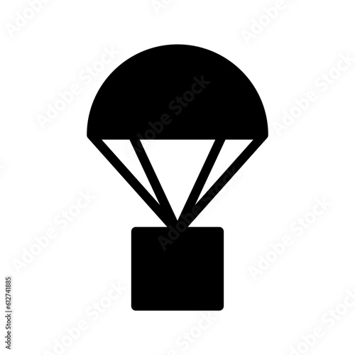 Parachute drop shipping vector thin line icon color editable