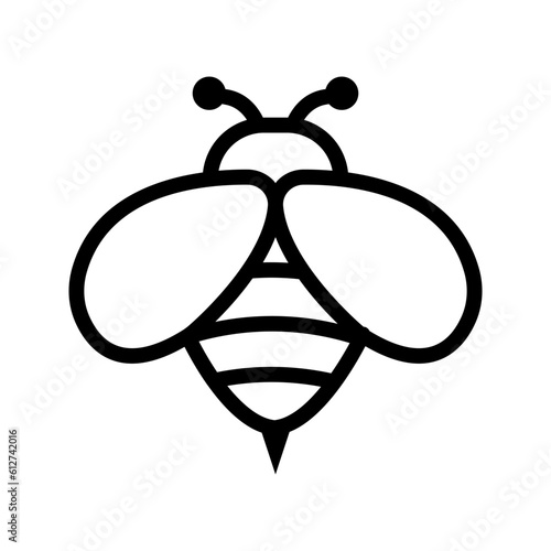 Bee icon line style vector images color editable