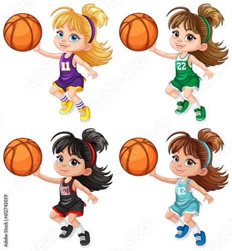 Female basketball player cartoon character