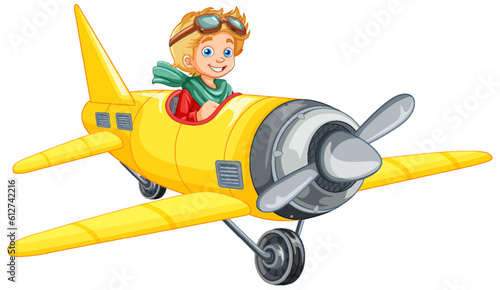 Male pilot flying jet plane