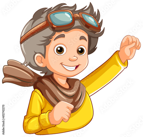 Cute pilot cartoon character