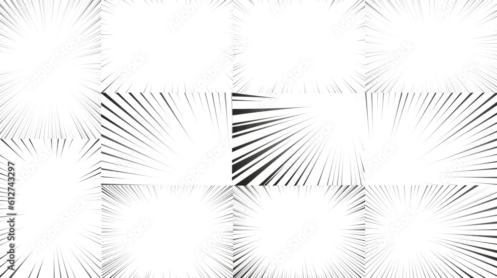 Set of comic style action effects speed lines Vector Image