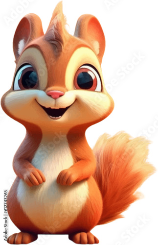 Cute Squirrel in 3D  style.