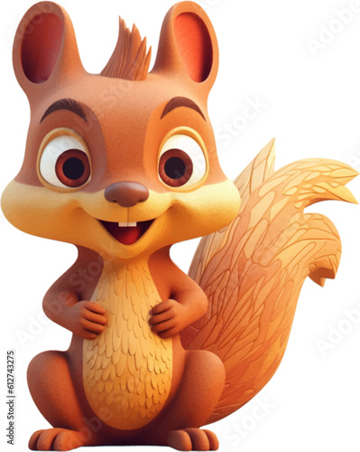 Cute Squirrel in 3D  style.
