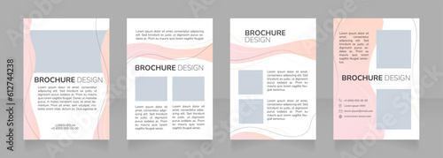 Midwifery training program blank brochure design. Template set with copy space for text. Premade corporate reports collection. Editable 4 paper pages. Nunito Bold, ExtraLight, Light fonts used