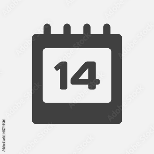 Icon page calendar day - number 14