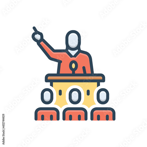 Color illustration icon for politicians 