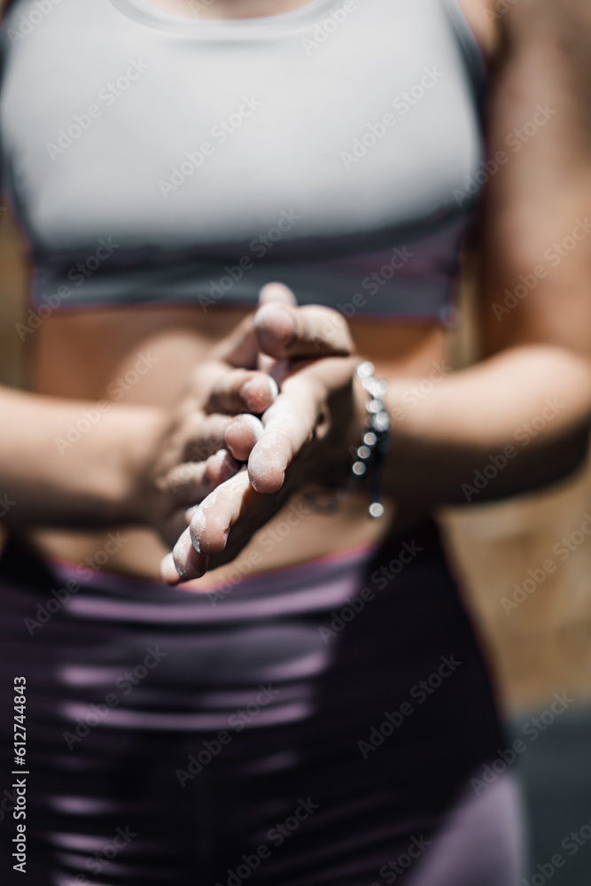 woman giving herself magnesium in her hands hands 