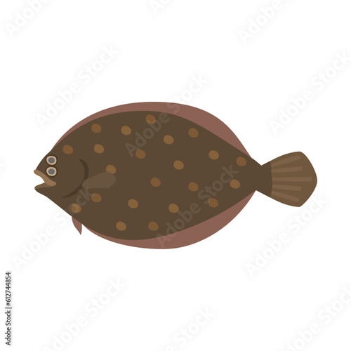 ガンゾウビラメ。フラットなベクターイラスト。
Cinnamon flounder. Flat designed vector illustration.