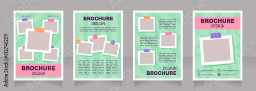 Creative club for children blank brochure design. Education class. Template set with copy space for text. Premade corporate reports collection. Editable 4 paper pages. Arial, Tahoma fonts used