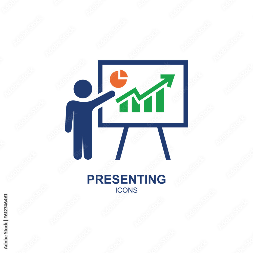 Presenting business icon logo vector template Presenting business icon logo vector template