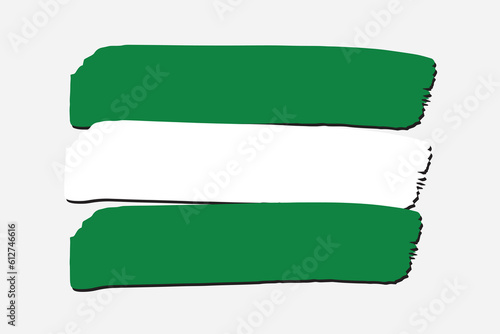 Rotterdam City Flag with colored hand drawn lines in Vector Format