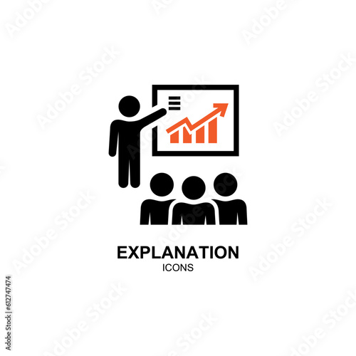 Business explanation icon logo vector template