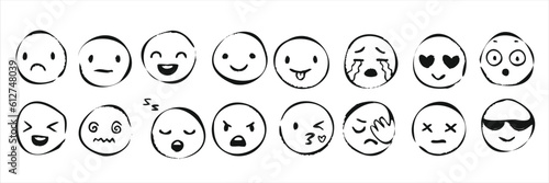 Emoji. doodle emoticons, smile face photo