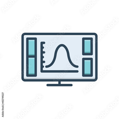 Color illustration icon for curve 