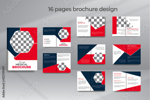 16 Pages Medical brochure template presentation