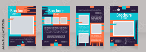 Brand vision statement blank brochure design. Template set with copy space for text. Premade corporate reports collection. Editable 4 paper pages. Ubuntu Condensed, Arial Regular fonts used