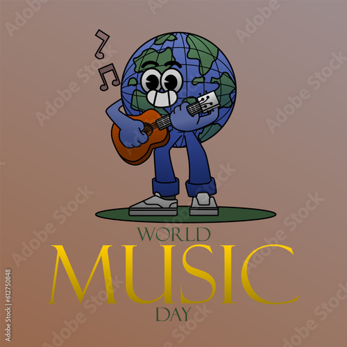 World music day vector template concept. World music day celebration template concept. photo