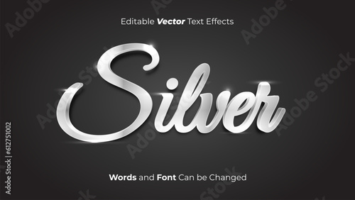 Editable Silver Vector Text Effect