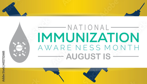 National Immunization Awareness Month. Vector illustration on white background