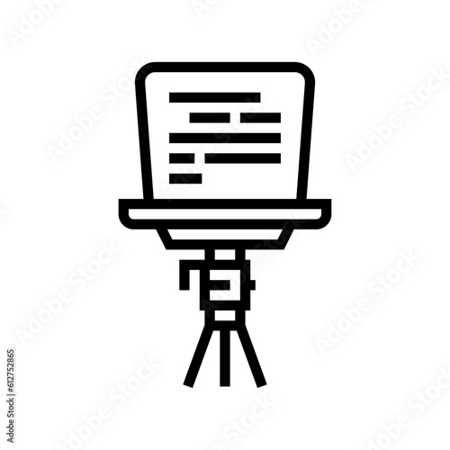 Εκτύπωση καμβά teleprompter news media line icon vector