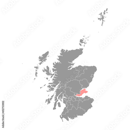 Fife map, council area of Scotland. Vector illustration.