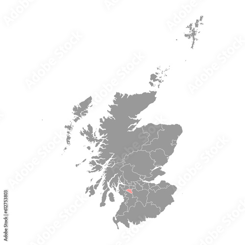 East Renfrewshire map, council area of Scotland. Vector illustration.
