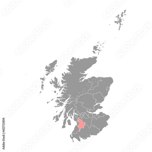 East Ayrshire map, council area of Scotland. Vector illustration.