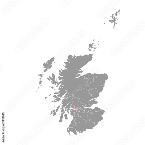 West Dunbartonshire map, council area of Scotland. Vector illustration.