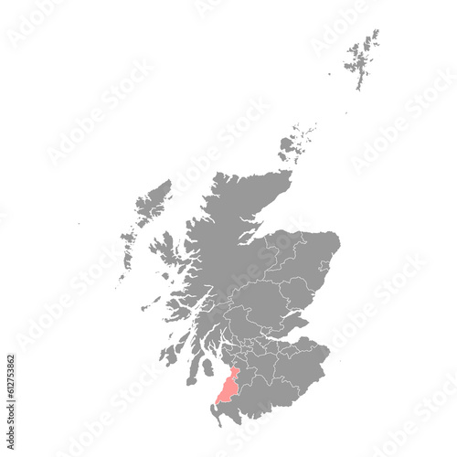 South Ayrshire map, council area of Scotland. Vector illustration.